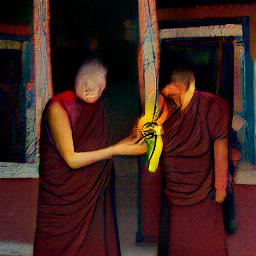 generated: Tibetan priests ringing a bell #7